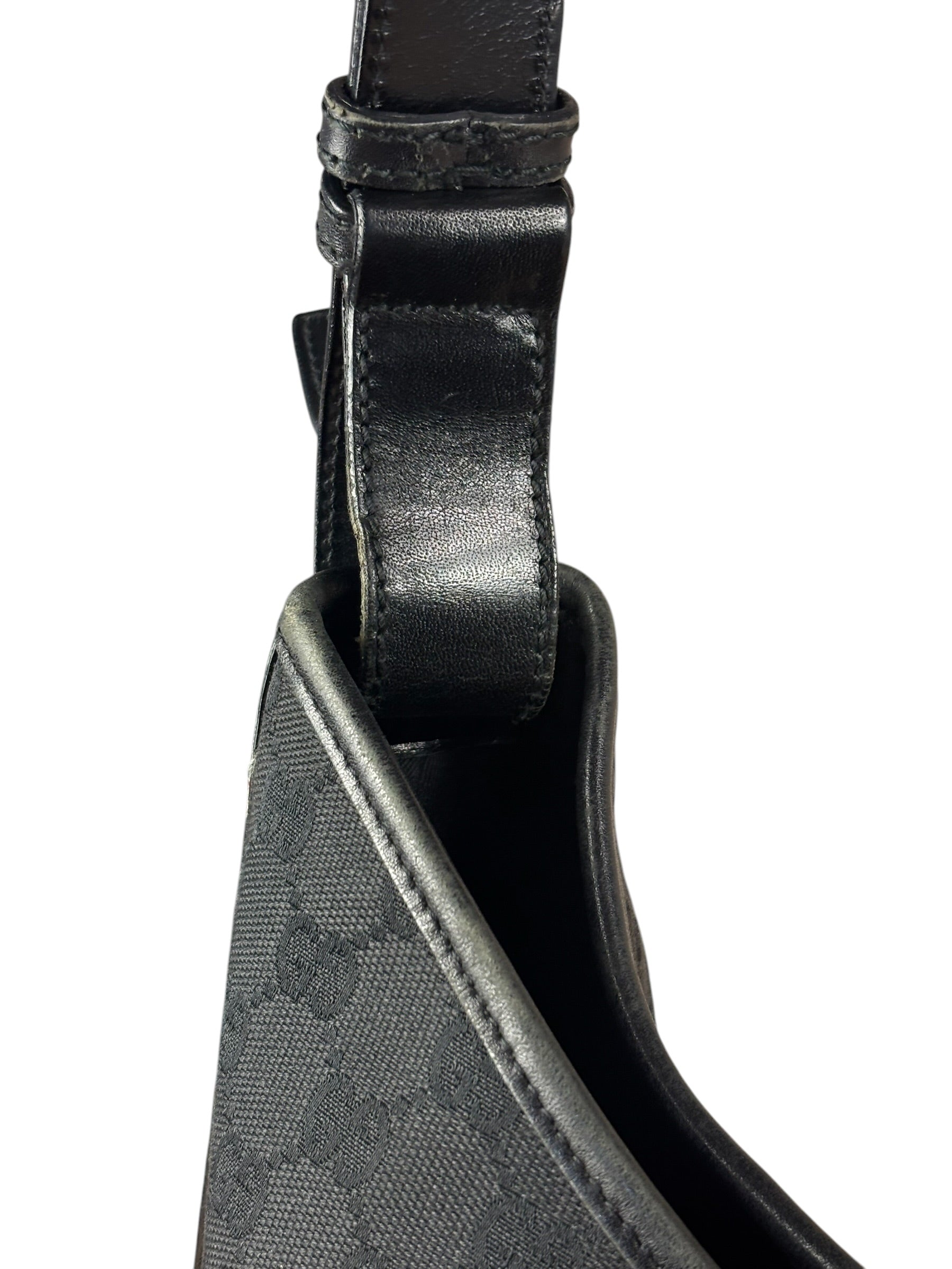 Gucci Trim Leather GG Monogram Jackie Hobo Shoulder Bag