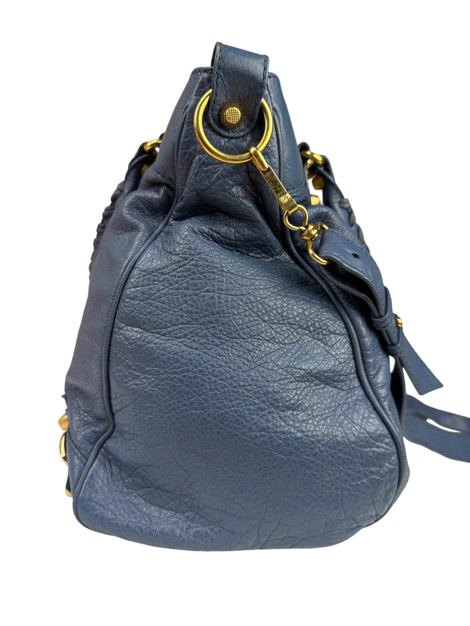 Balenciaga Mist Blue Leather Sunday City Bag