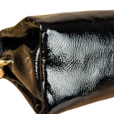 Gucci Black Patent Leather Chain Double G Shoulder Bag