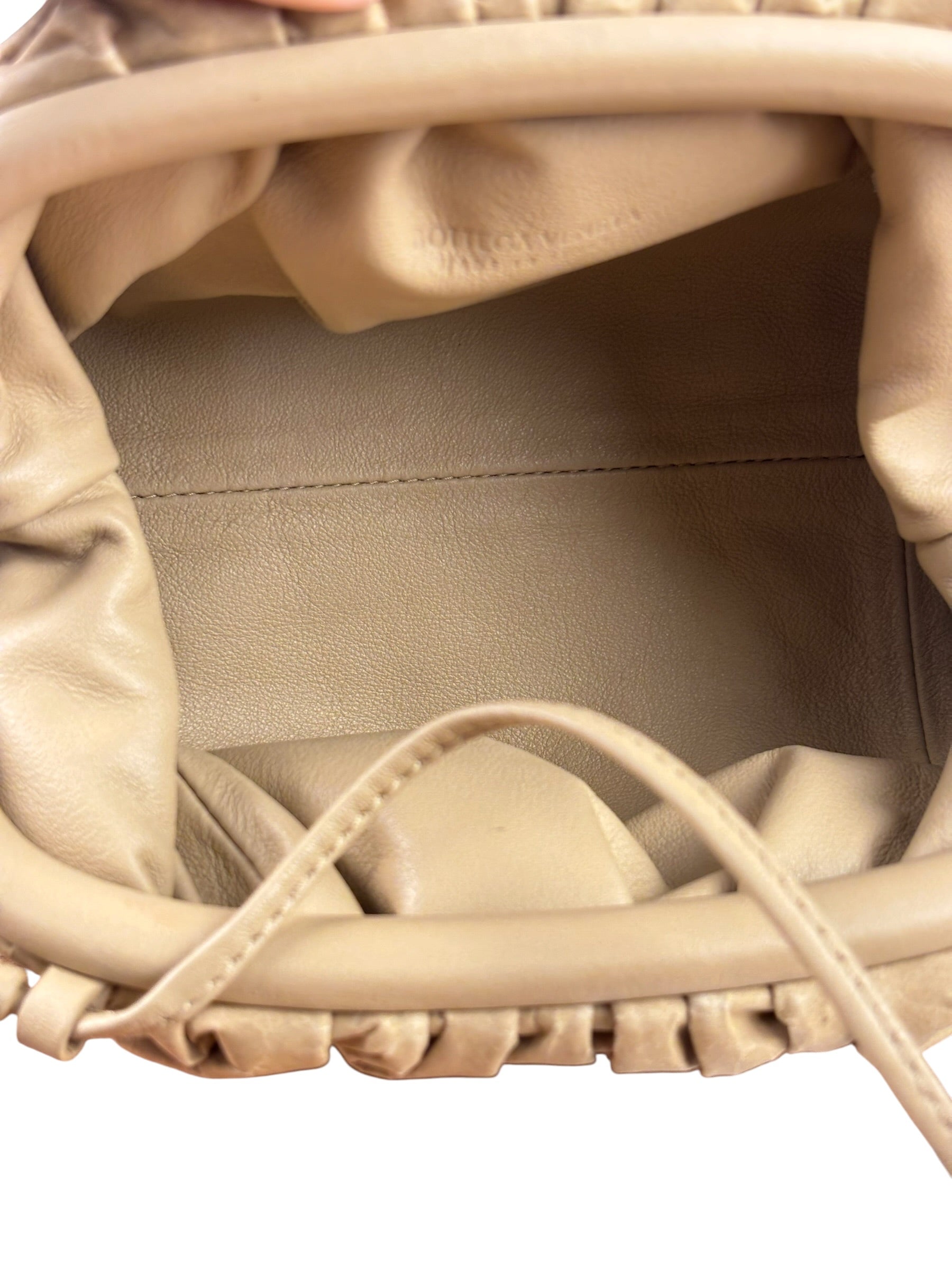 Bottega Veneta Beige Leather Kraft Paper Mini Pouch