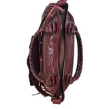 Balenciaga Vintage Burgundy Leather Moto City Two-Way Bag