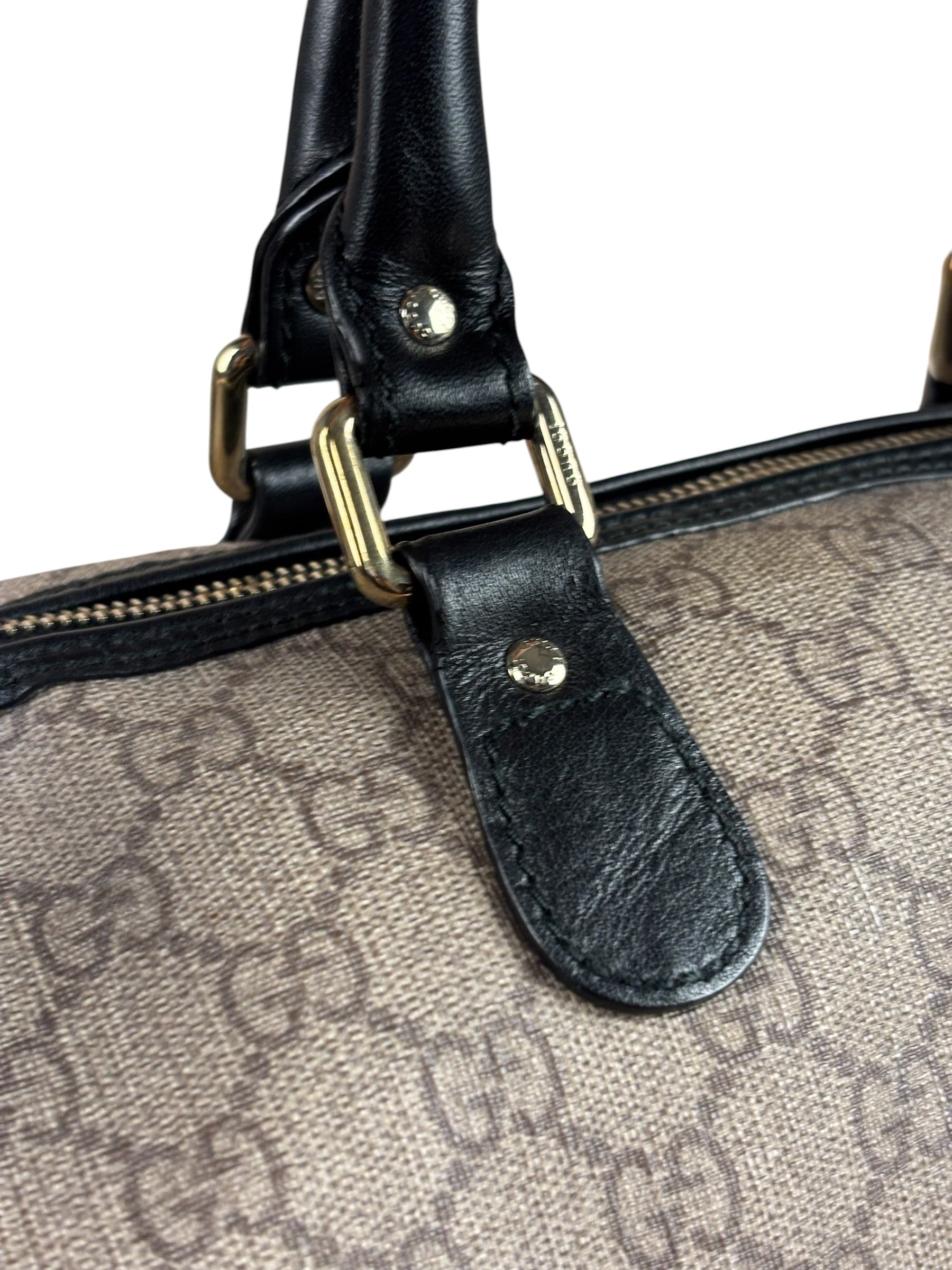 Gucci Beige Leather Gg Supreme Italian Flag Joy Boston Bag