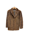 Vintage Brown Chevron Mink Fur Coat