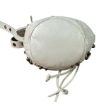 Balenciaga White Leather Le Cagole Bucket Shoulder Bag