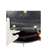Chanel Vintage Black Leather Double Flap Shoulder Bag 1999