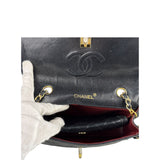 Chanel Vintage Black Leather Double Flap Shoulder Bag 1999