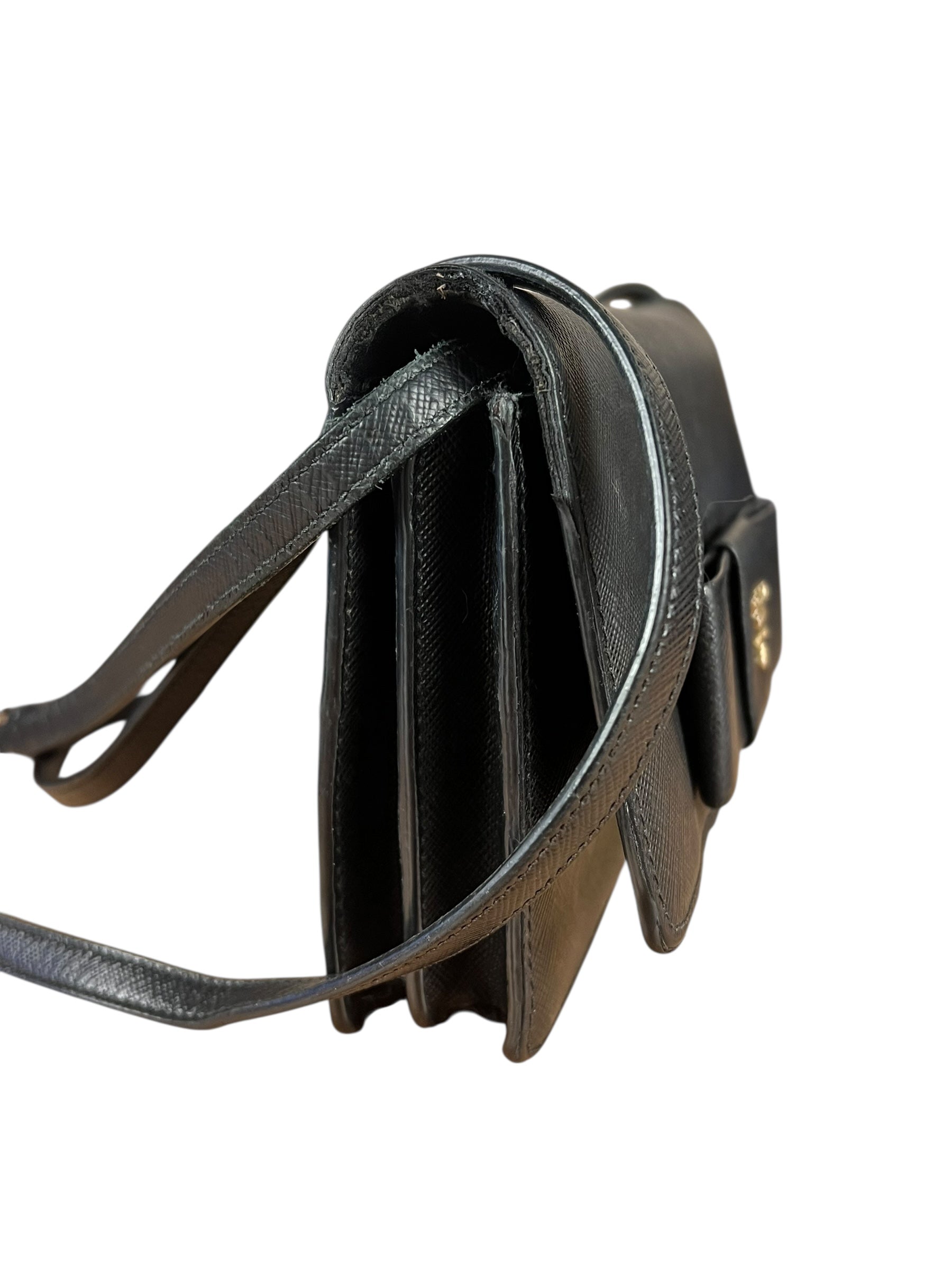 Prada Saffiano Lux Bow Crossbody Wallet