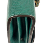 Gucci Green Leather Crystal Embellished Dionysus Chain Bag