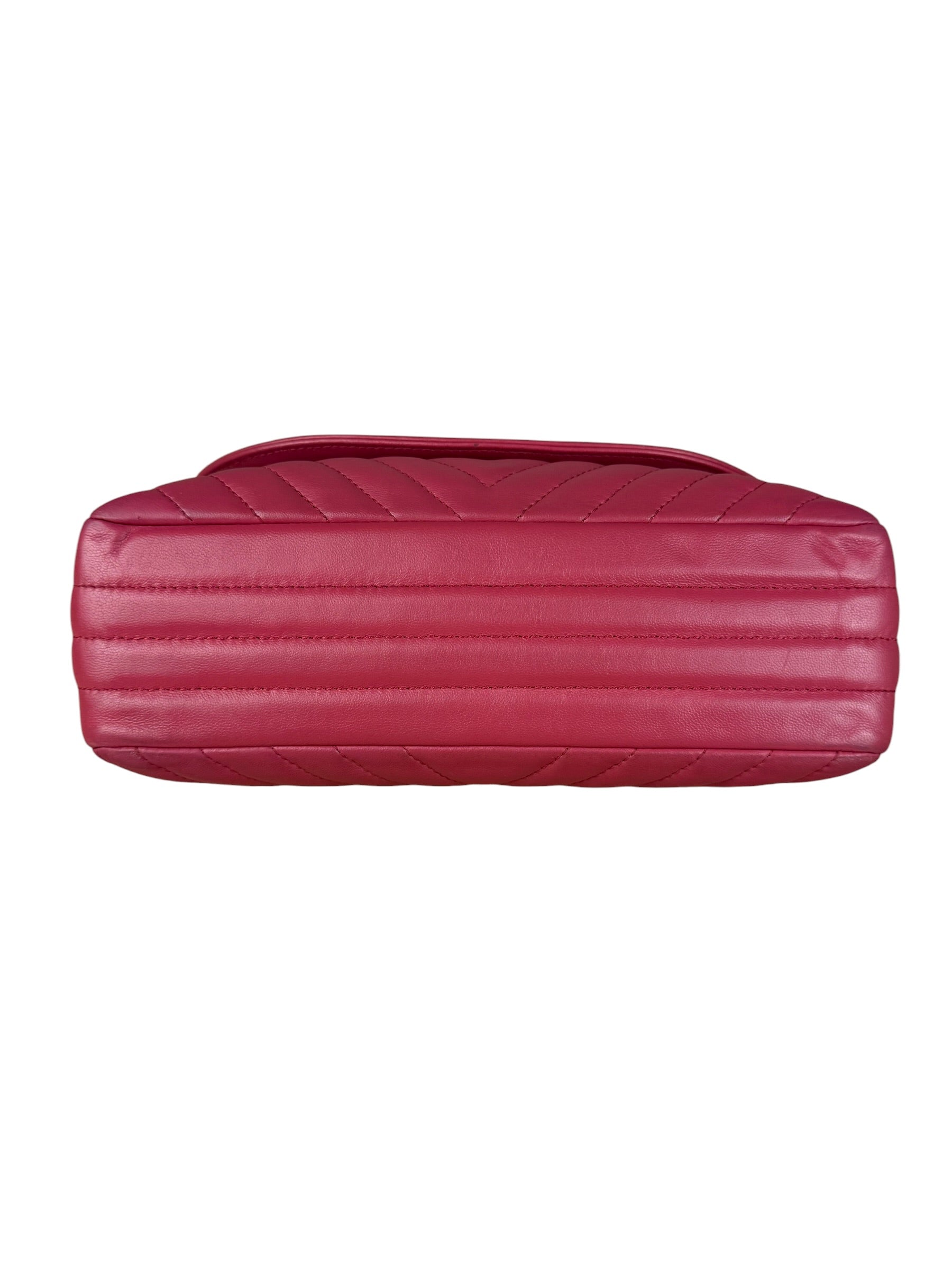Chanel Pink Chevron Quilted Leather Medium Flap Bag 2018