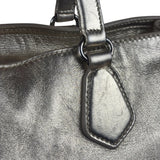 Prada Vintage Metallic Gold Leather Satchel Handbag