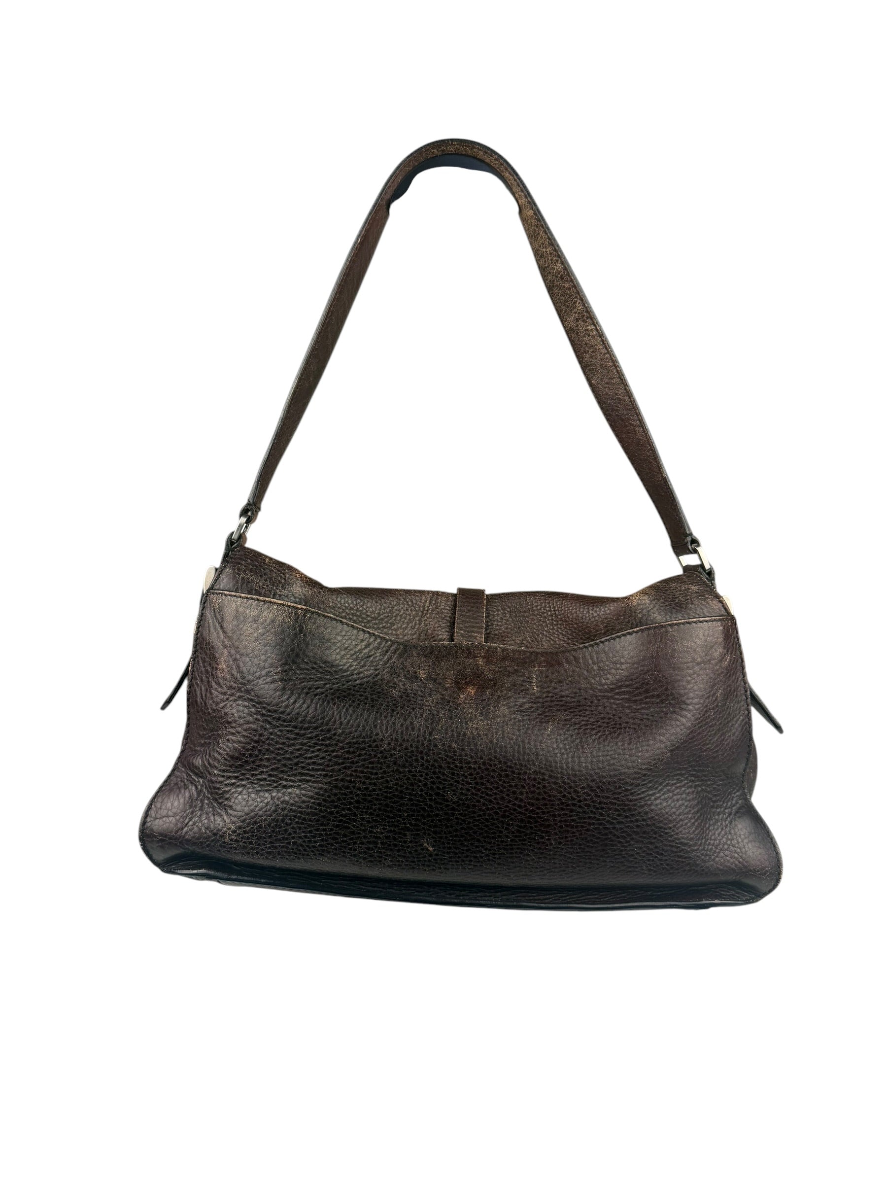 Prada Vintage Brown Leather Cervo Antik Messenger Bag