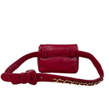 Chanel Vintage Red CC Leather Chain Belt Bag 90s