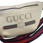 Gucci Cream Leather Print Belt Bag