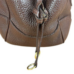 Prada Rich Brown Vitello Daino Sound Lock Satchel Shoulder Bag
