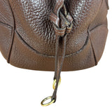 Prada Rich Brown Vitello Daino Sound Lock Satchel Shoulder Bag