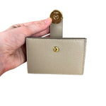Fendi F Grey Leather Card Case