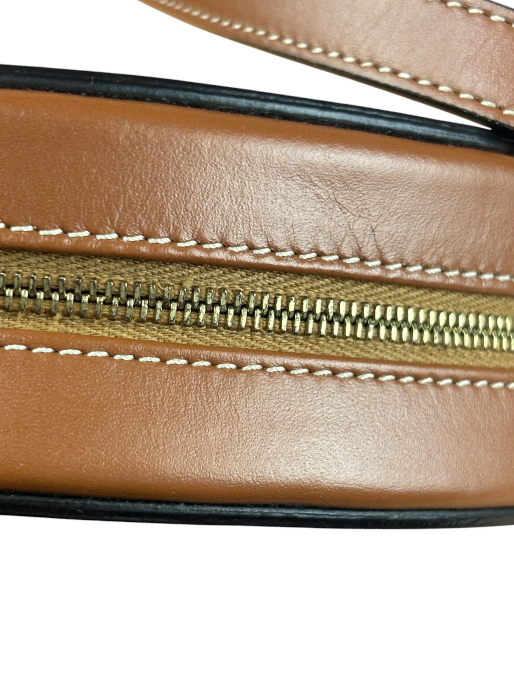 Celine Cuir Triomphe Oval Crossbody Brown