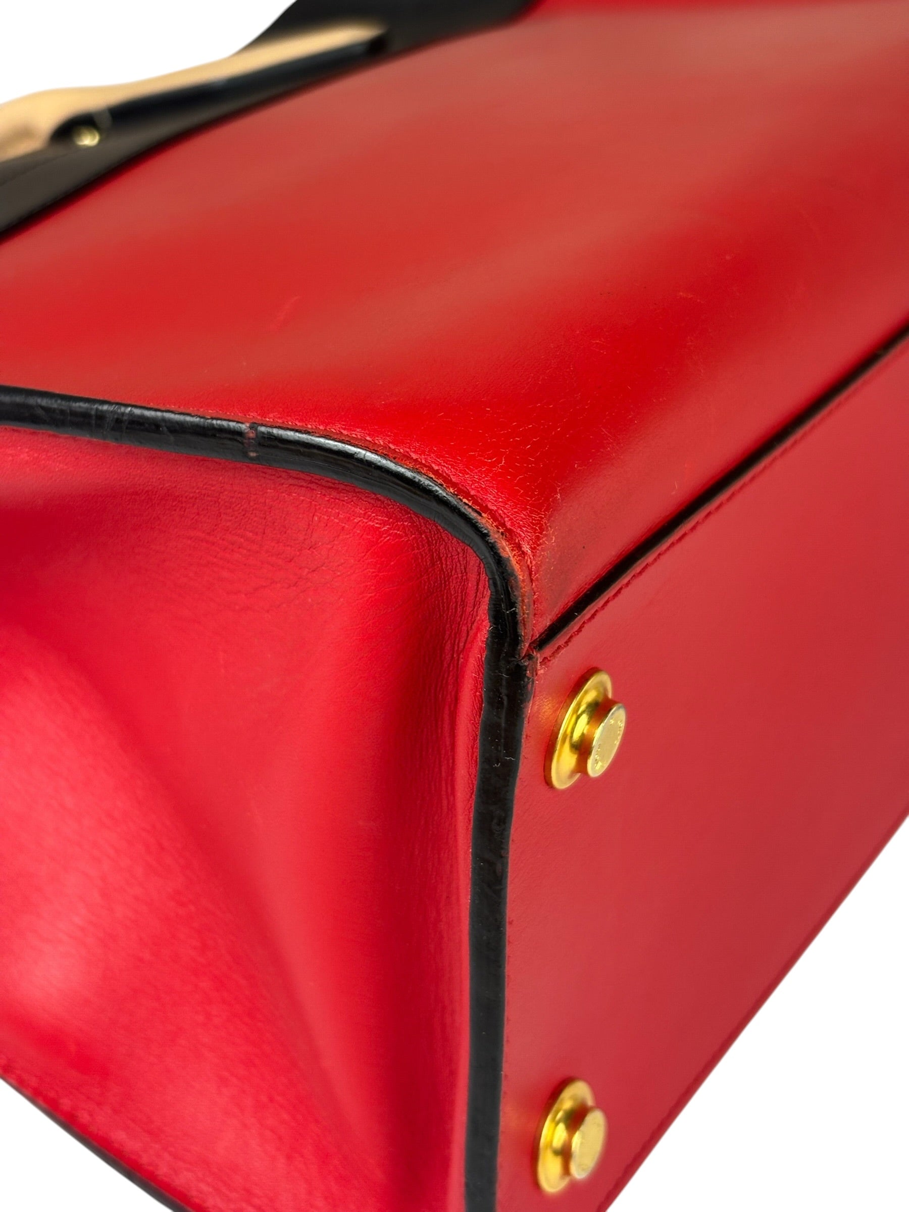 Louis Vuitton Red Leather City Steamer Handbag MM