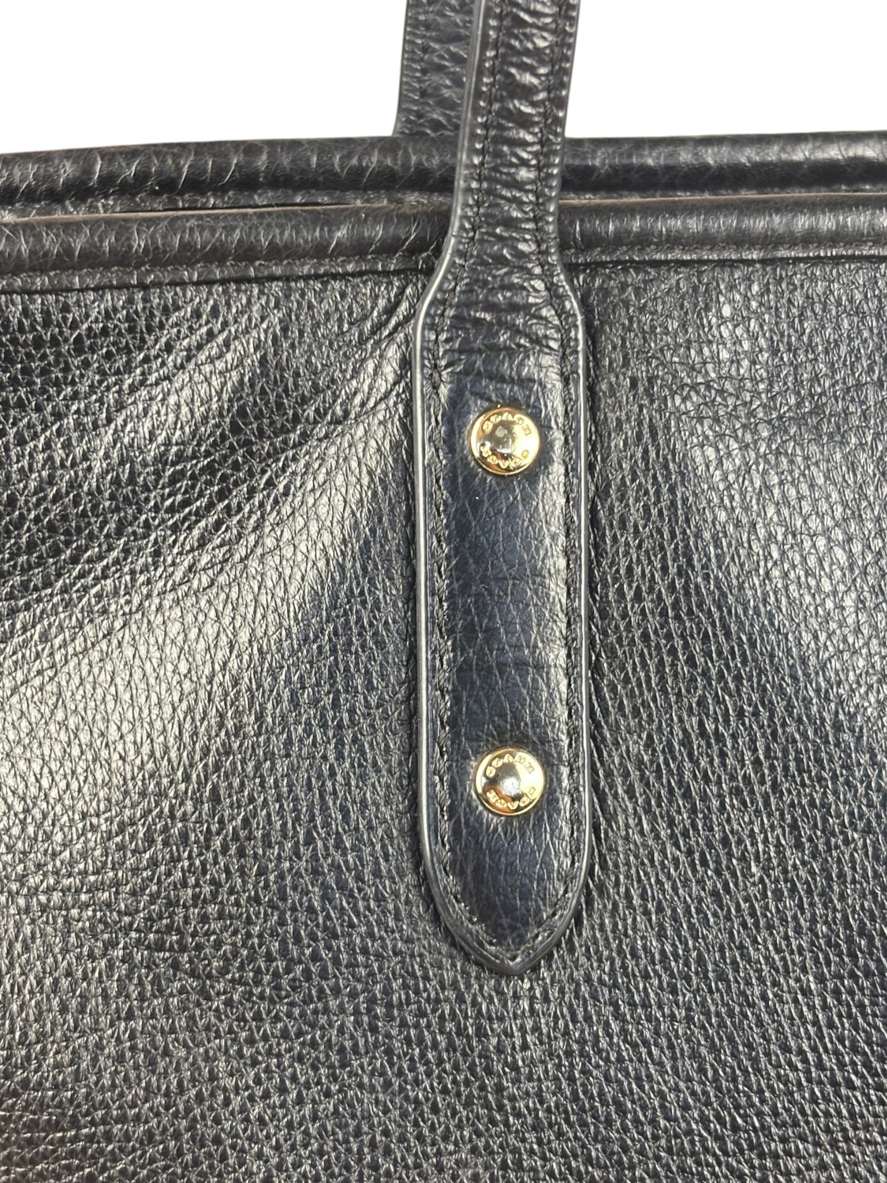 Coach Black Leather City Zip Tote Bag