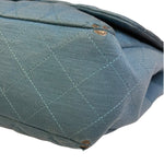 Chanel Teal Blue Jersey Large Flap Bag 2009