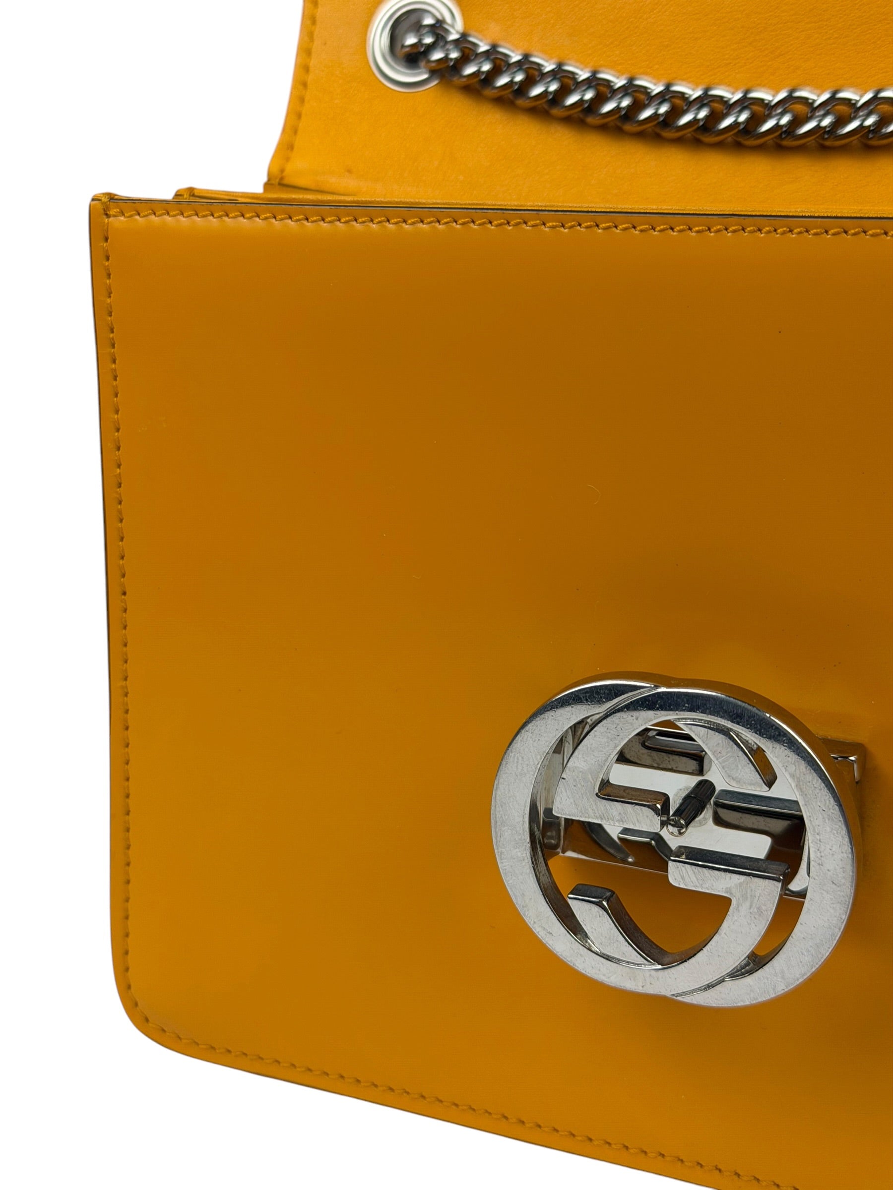Gucci Orange GG Polished Leather Shoulder Bag