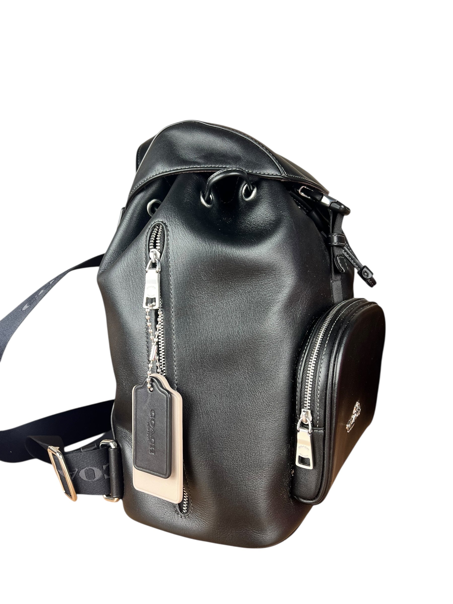 Coach Leather Pace Backpack Black
