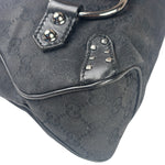 Gucci Vintage Black Horsebit Studded Chain Shoulder Bag
