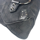 Gucci Vintage Black Horsebit Studded Chain Shoulder Bag
