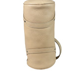 Burberry Cream Calfskin Barrel Shoulder Bag
