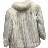 Saga White/Grey Fox Fur Coat