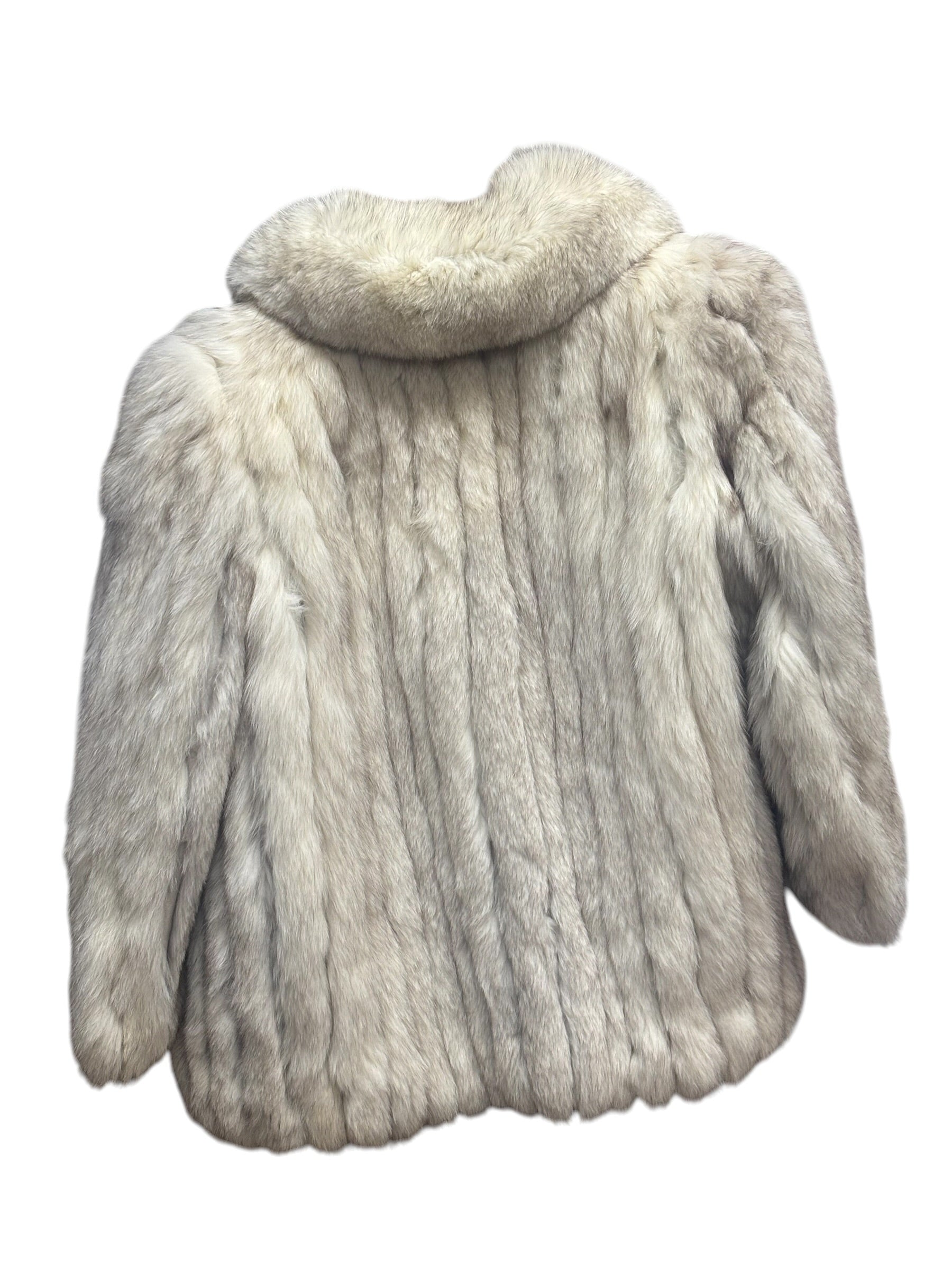 Saga White/Grey Fox Fur Coat