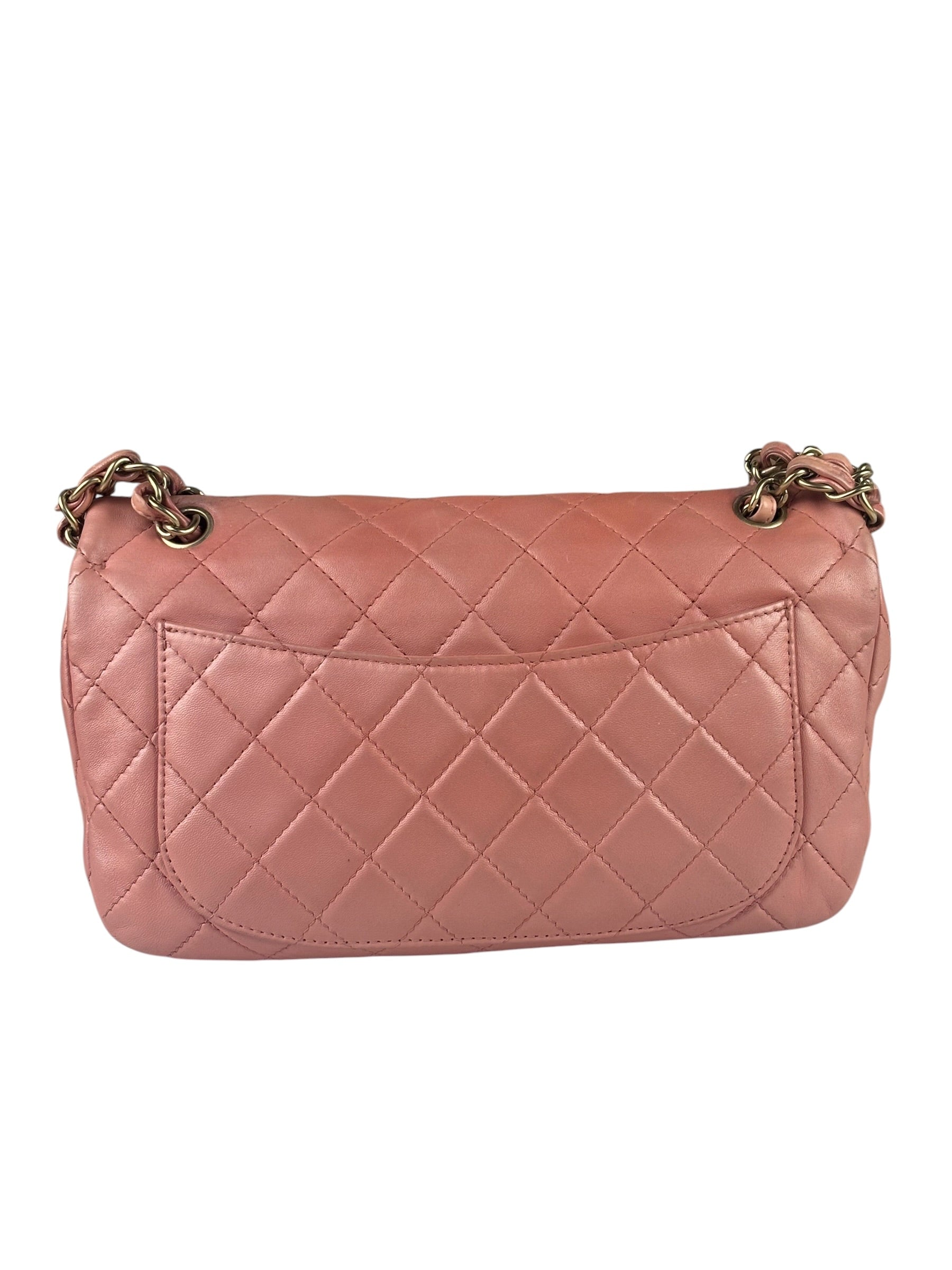 Chanel Pink Quilted Lambskin Timeless Chain Shoulder Bag 2010