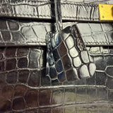 Hermes 1985 Black Crocodile Kelly 35