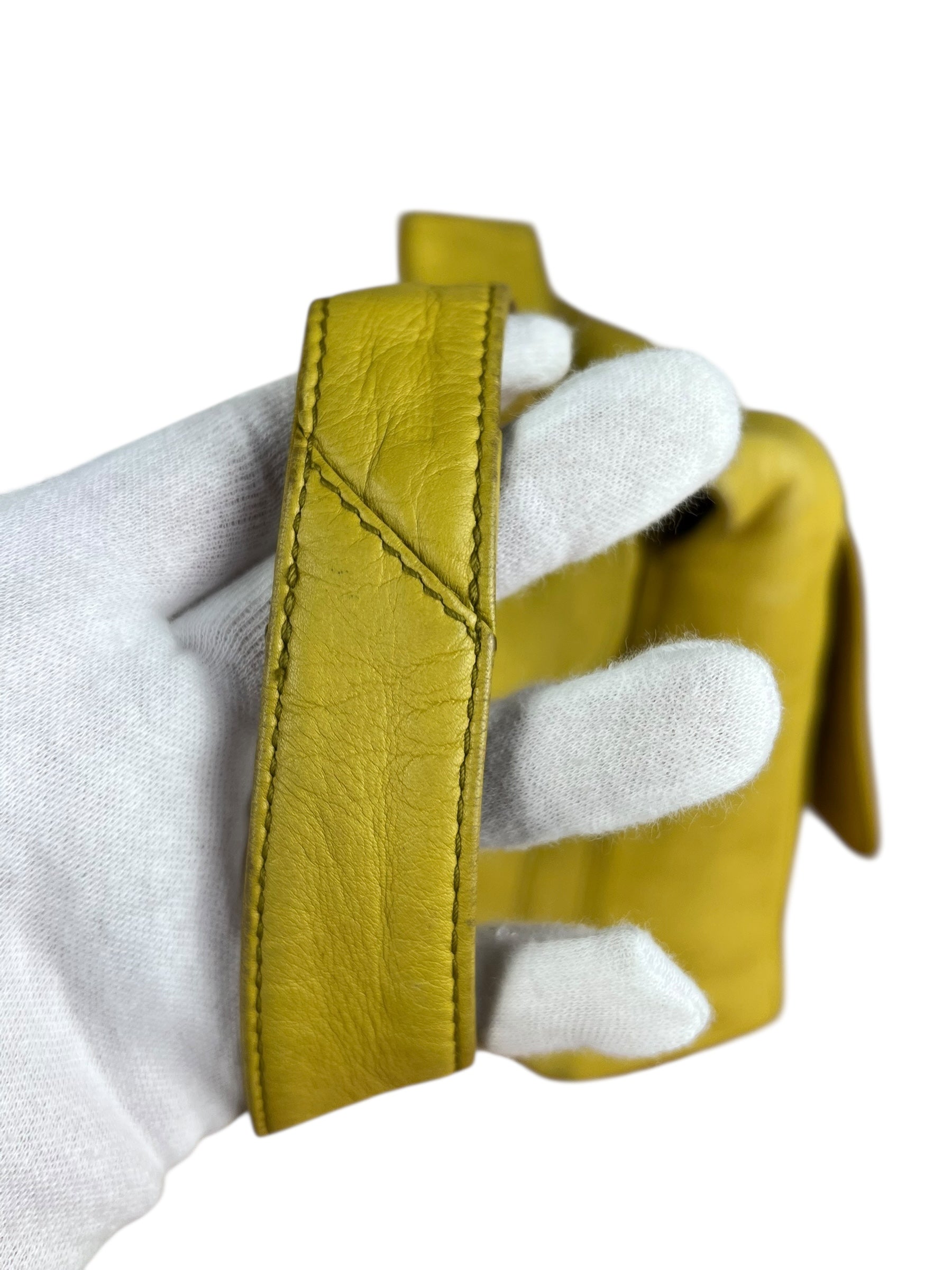 Chanel CC 1997 Chartreuse Leather Flap Shoulder Bag