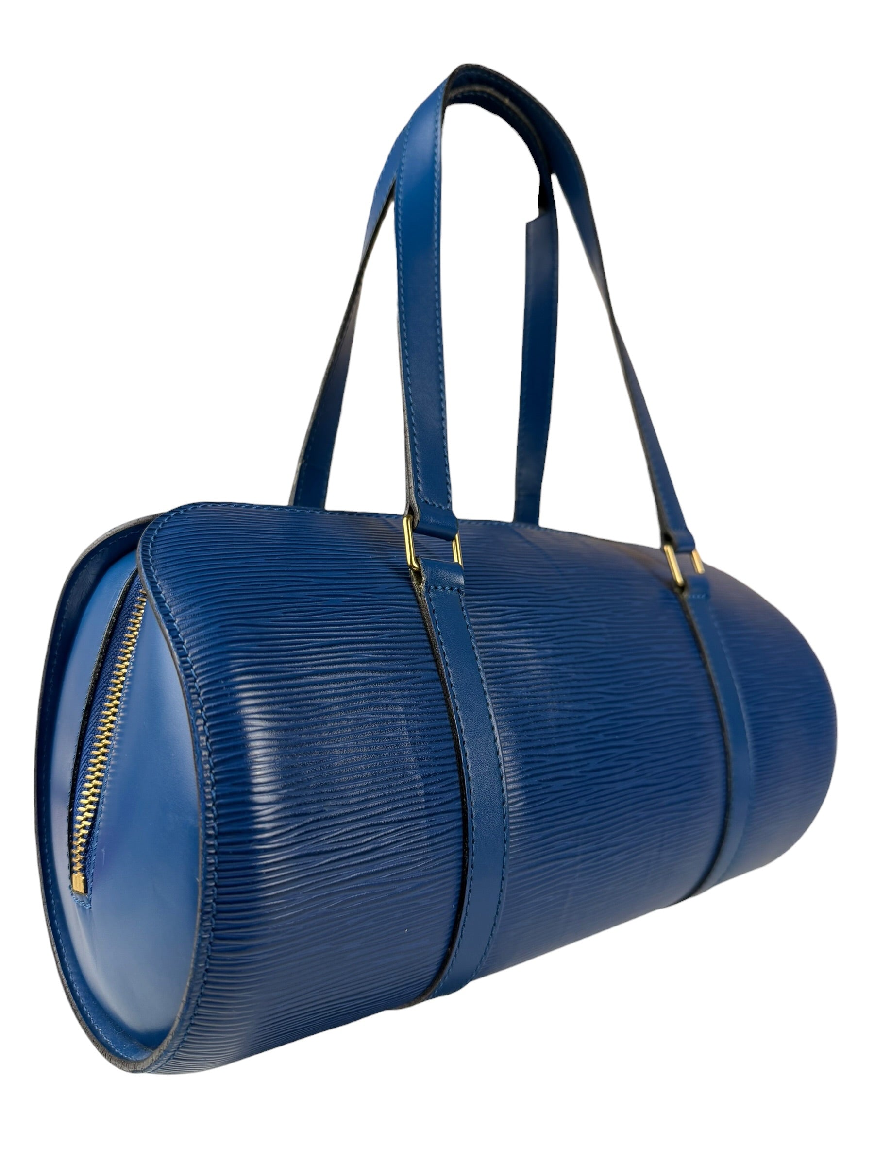 Louis Vuitton Blue Epi Soufflot Handbag