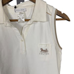 Celine Sleeveless Button Up Polo