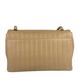 Chanel Vintage Tan Vertical Quilt Flap Shoulder Bag 1989