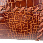 Yves Saint Laurent Vintage Croc-Embossed Leather Handbag