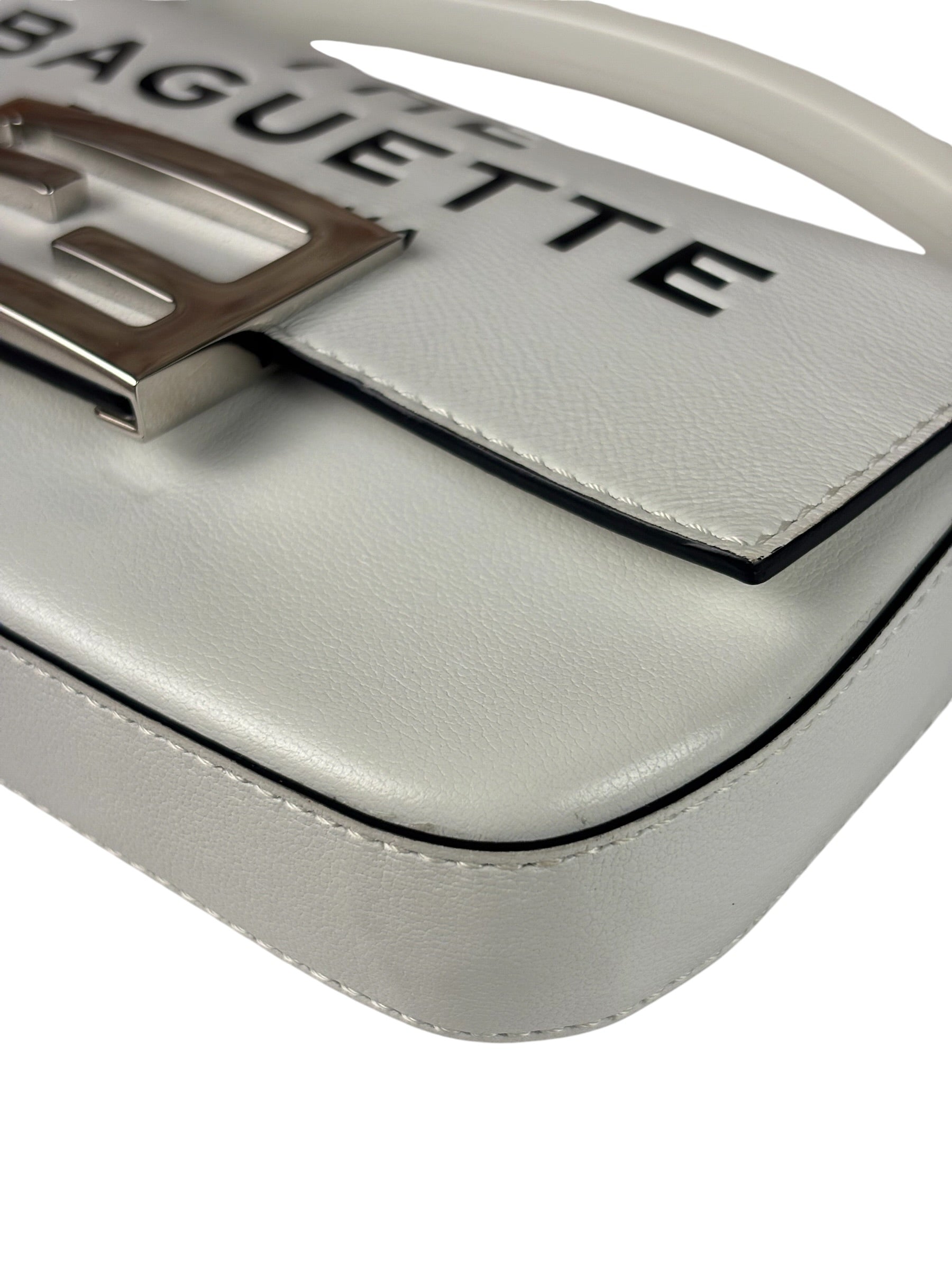 Fendi x Marc Jacobs White Leather Mini Baguette