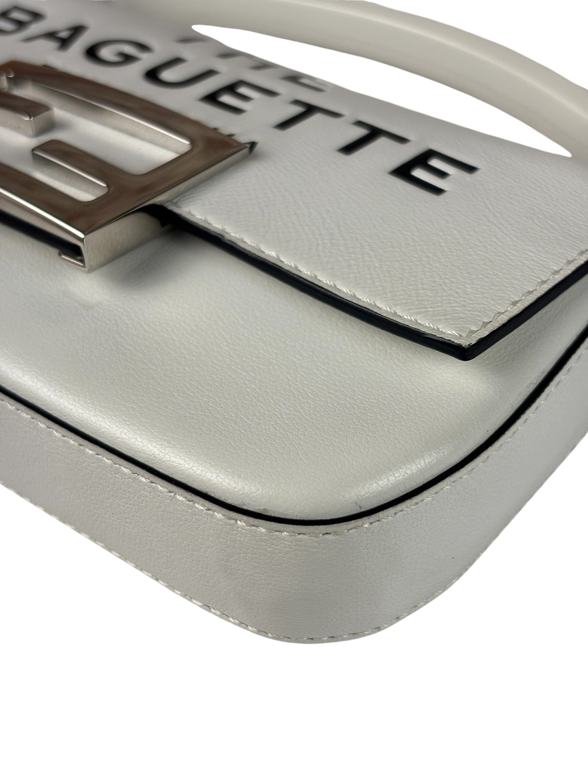 Fendi x Marc Jacobs White Leather Mini Baguette