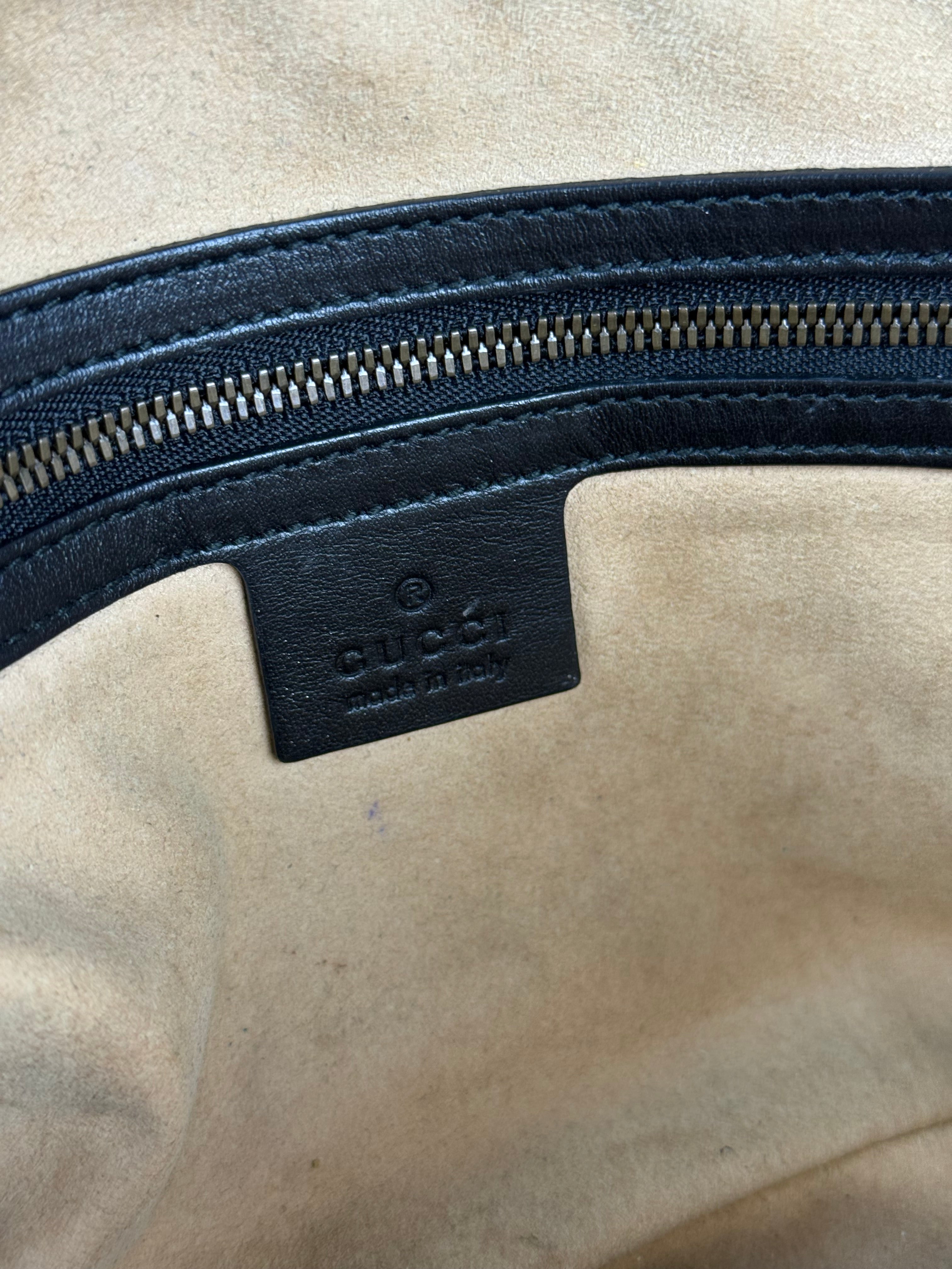 Gucci GG Black Chevron Leather Belt Bag