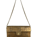 Chanel 2002 Gold Retro Tale East West Chain Flap
