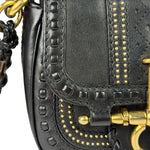 Gucci Black Leather Snaffle Bit Shoulder Bag