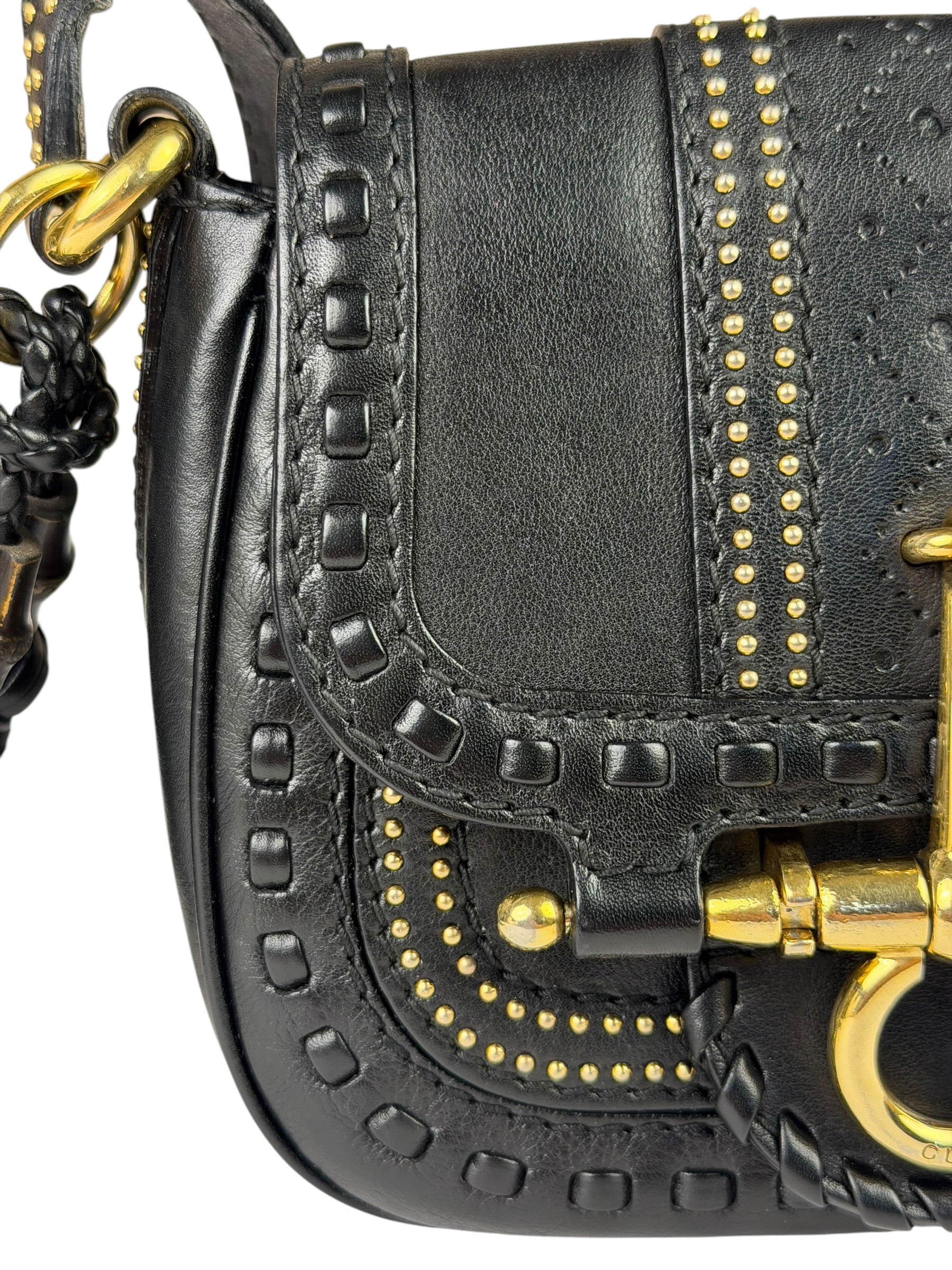 Gucci Black Leather Snaffle Bit Shoulder Bag