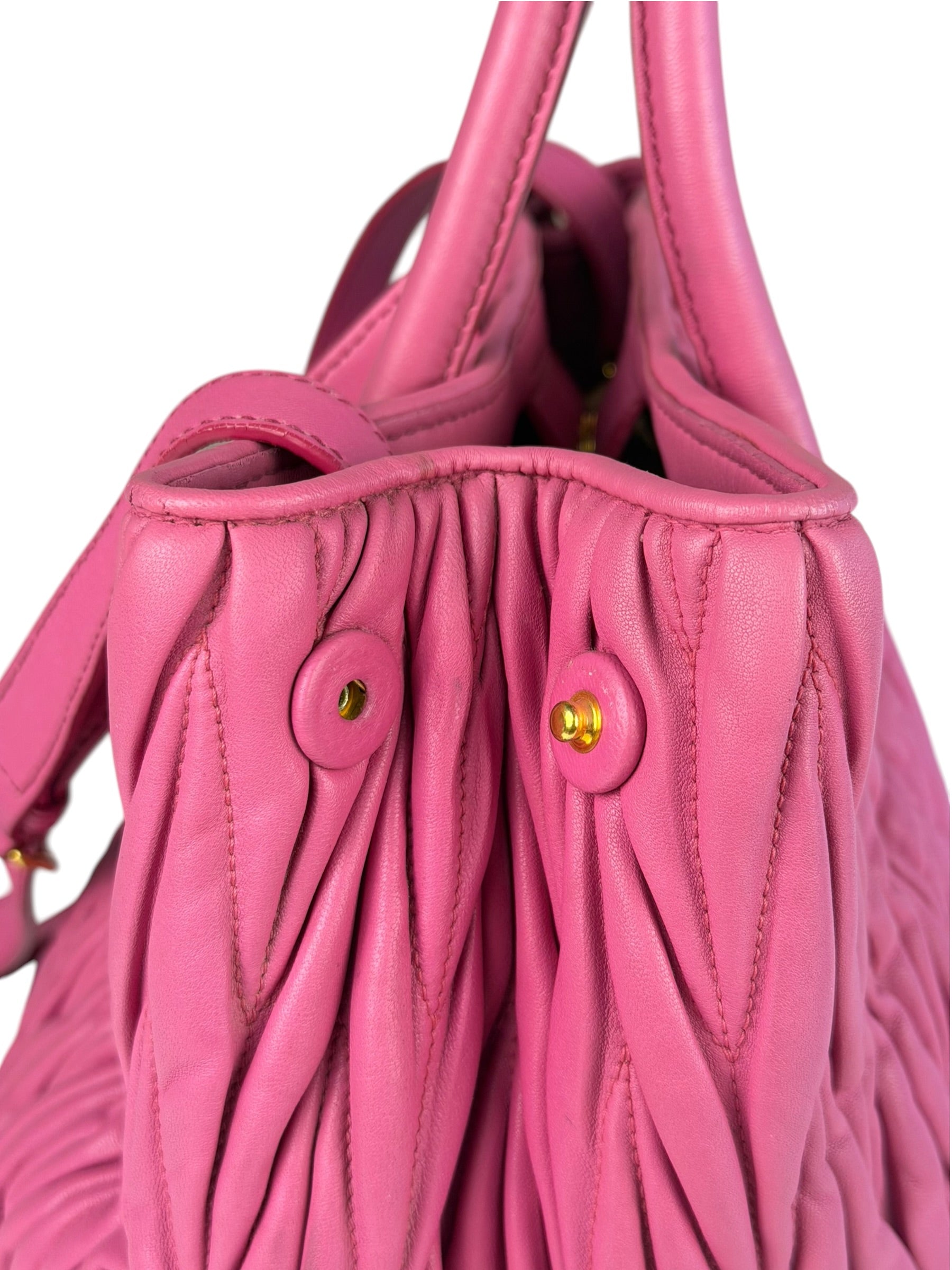 Miu Miu Pink Nappa Leather 2Way Tote Bag