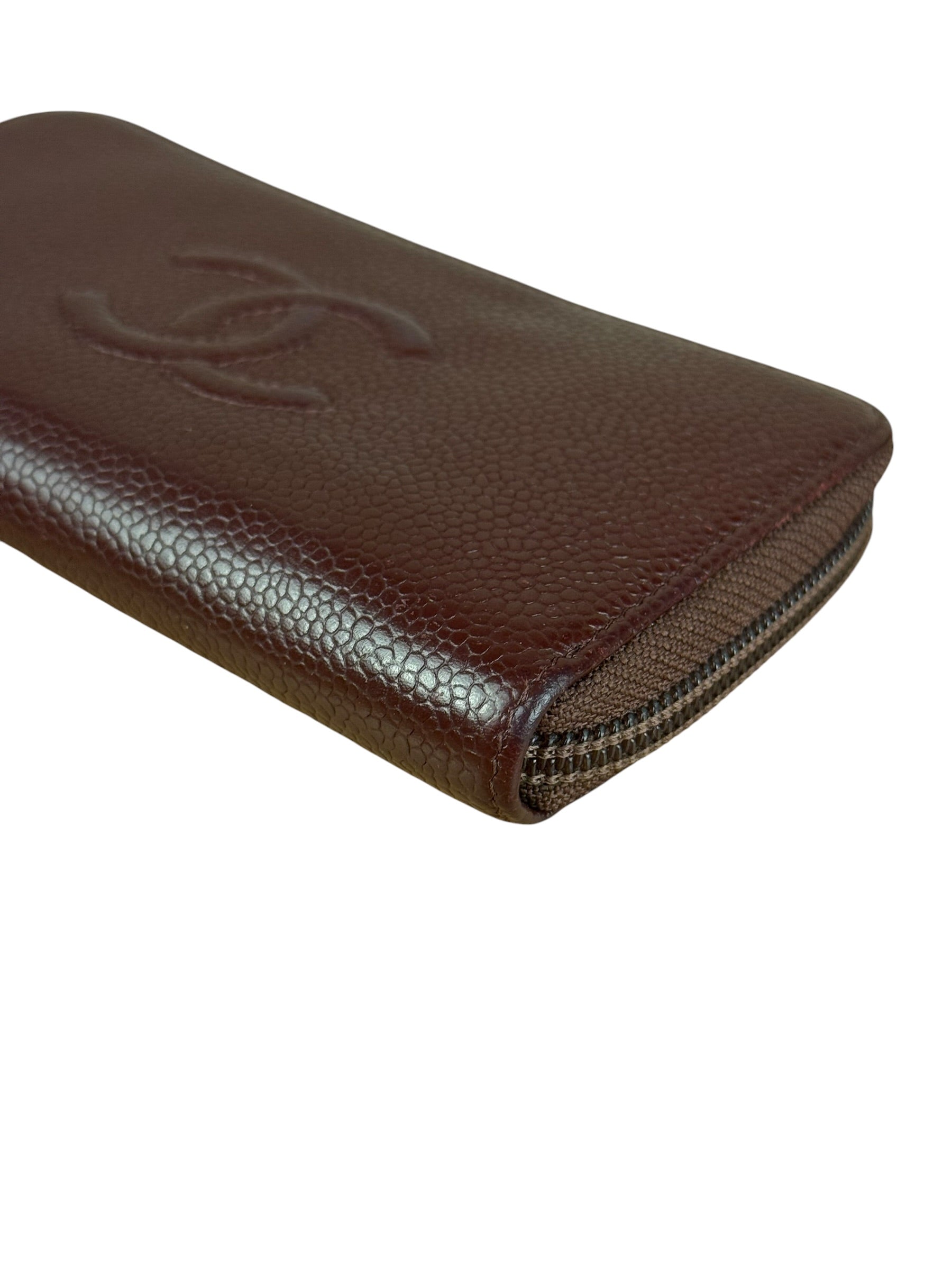 Chanel CC Caviar Leather Timeless Zip-Around Wallet-2014