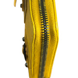 Balenciaga Yellow Leather Moto Zip Wallet