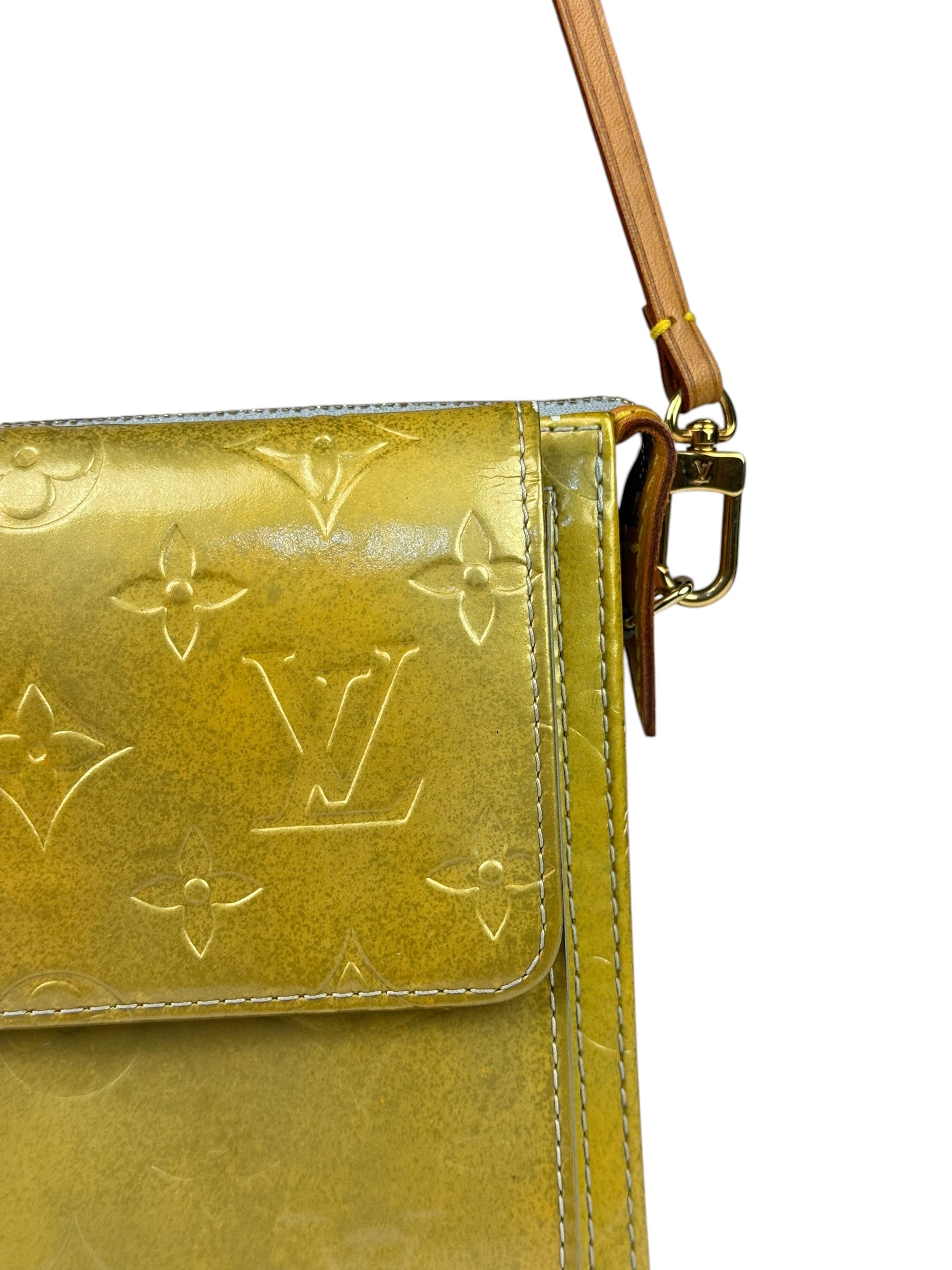 Louis Vuitton Yellow Patent Leather Vernis Mott Accessory Pouch