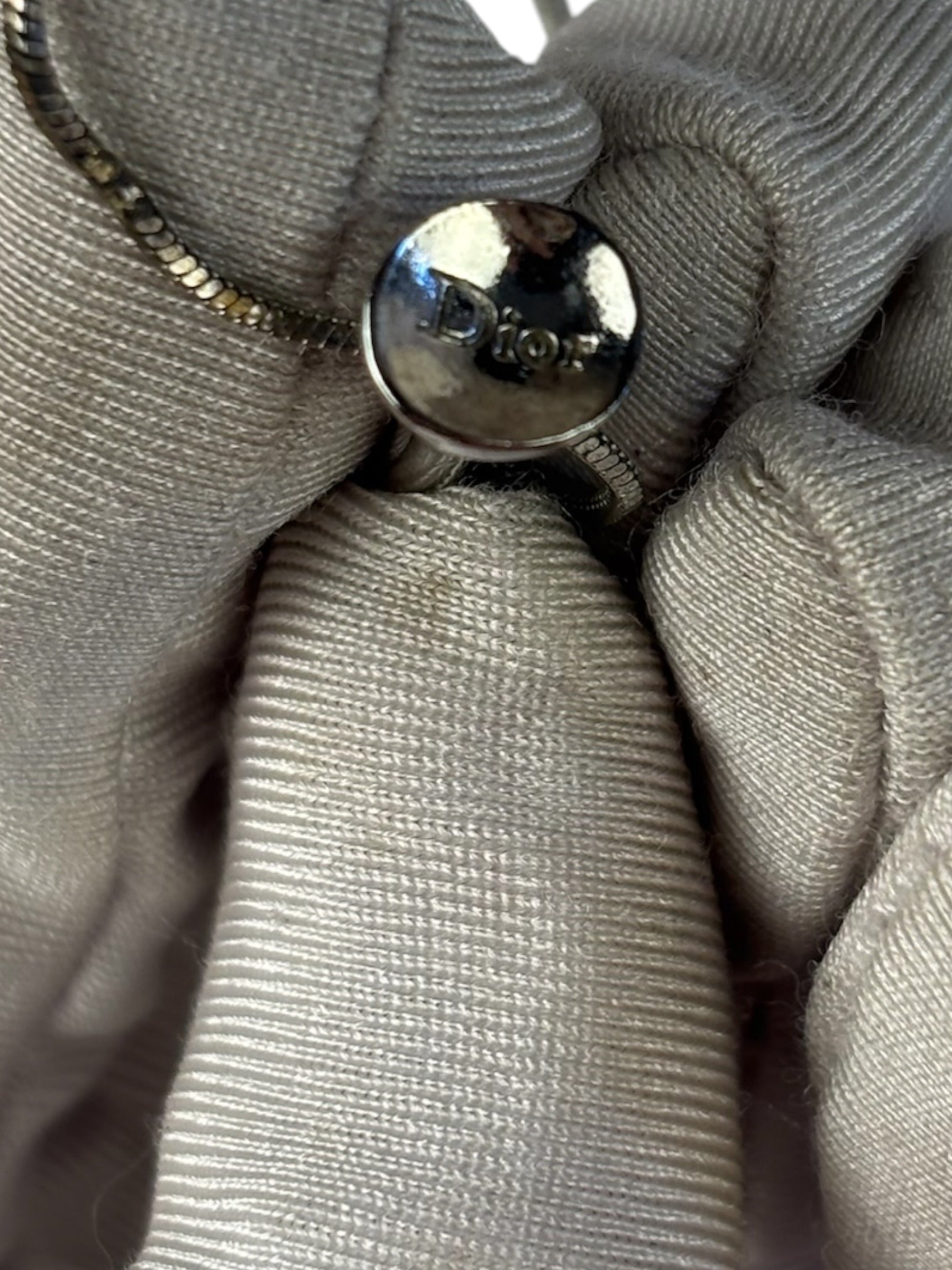 Christian Dior Off-White Bead & Nail Pendant Necklace
