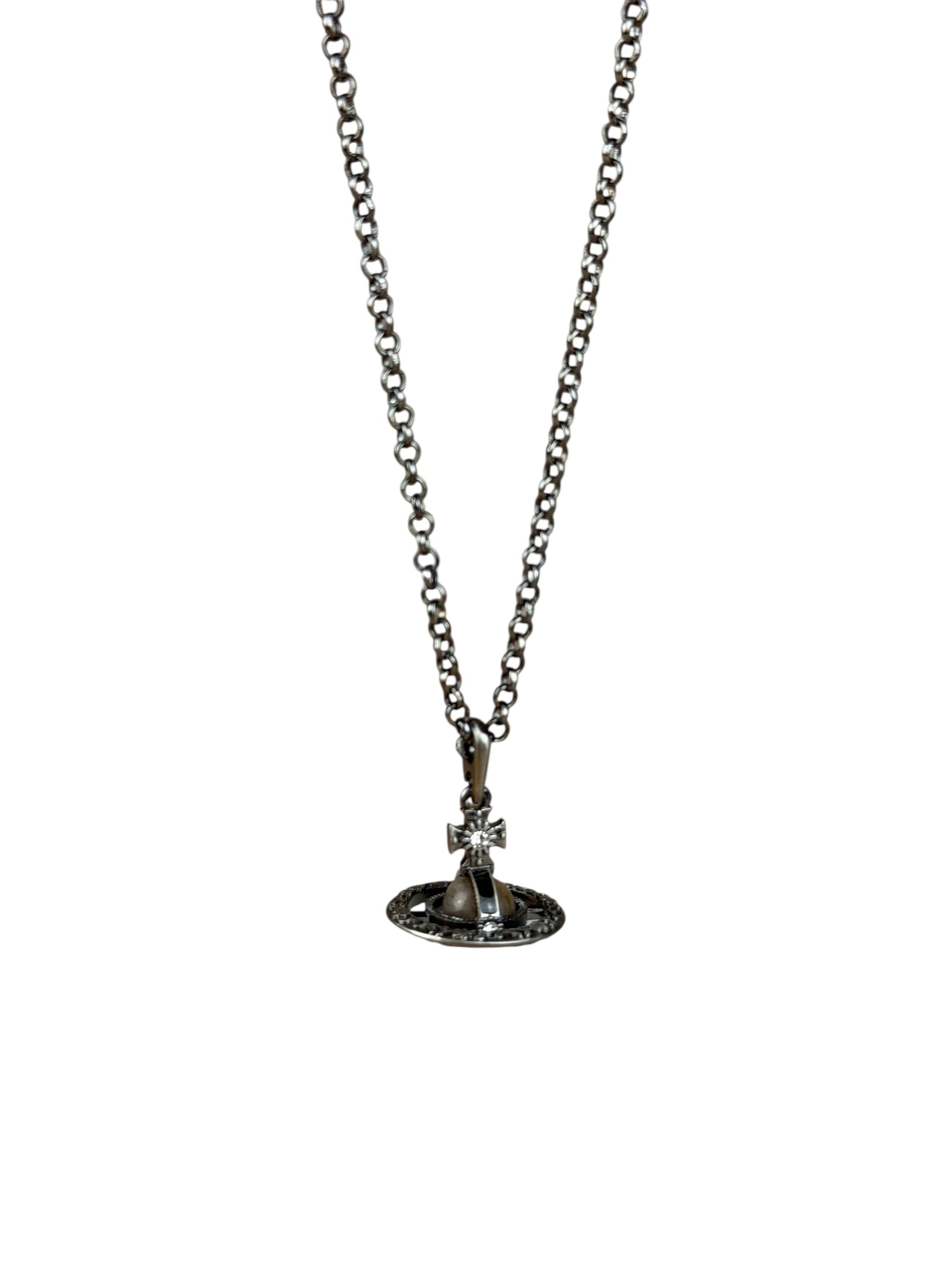 Vivienne Westwood Gunmetal 3D Orb Necklace